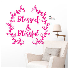 Load image into Gallery viewer, Bless & Blissful Wreath Wall Decal Decotherapy