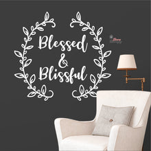 Load image into Gallery viewer, Bless & Blissful Wreath Wall Decal Decotherapy