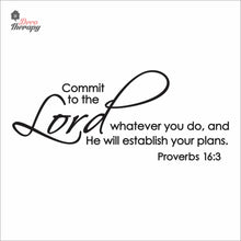 Load image into Gallery viewer, Commit Whatever You Do And He Will Establish Your Plans Wall Decal Decotherapy