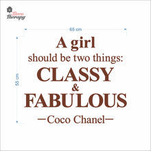 Load image into Gallery viewer, Girl Should Classy & Fabulous Wall Decal Decotherapy