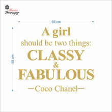 Load image into Gallery viewer, Girl Should Classy & Fabulous Wall Decal Decotherapy