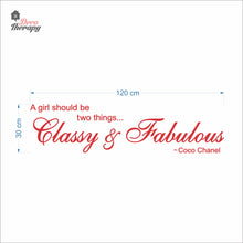 Load image into Gallery viewer, Girl Should Classy & Fabulous V2 Wall Decal Decotherapy