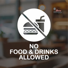 Load image into Gallery viewer, No Food & Drinks Allowed Sign Sticker Self-Adhesive Decotherapy
