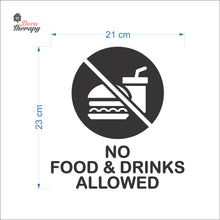 Load image into Gallery viewer, No Food & Drinks Allowed Sign Sticker Self-Adhesive Decotherapy