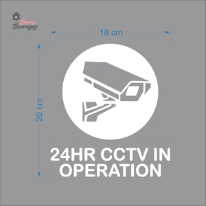 24HR CCTV In Operation Sign Sticker Self-Adhesive Decotherapy