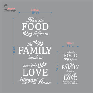 Bless The Food Before Us V5 Wall Decal Decotherapy