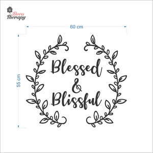 Bless & Blissful Wreath Wall Decal Decotherapy