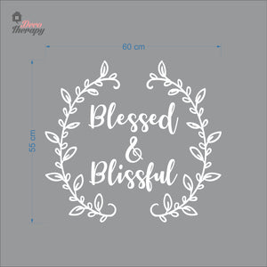 Bless & Blissful Wreath Wall Decal Decotherapy