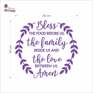 Bless The Food Before Us V1 Wall Decal Decotherapy
