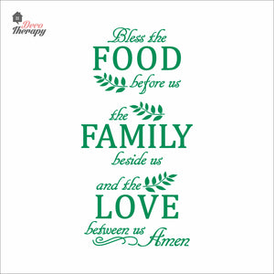 Bless The Food Before Us V5 Wall Decal Decotherapy
