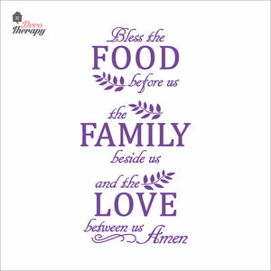 Bless The Food Before Us V5 Wall Decal Decotherapy