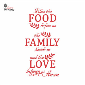 Bless The Food Before Us V5 Wall Decal Decotherapy