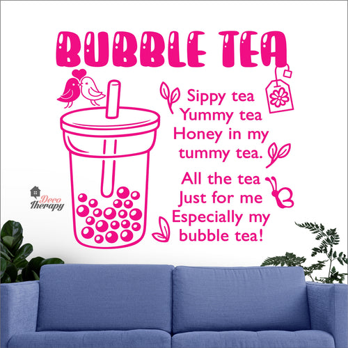 Bubble Tea Sippy Yummy Honey In My Tummy Tea Boba Milktea Wall Decal Decotherapy