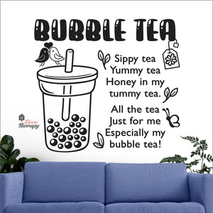 Bubble Tea Sippy Yummy Honey In My Tummy Tea Boba Milktea Wall Decal Decotherapy