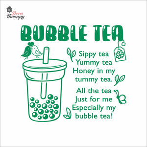 Bubble Tea Sippy Yummy Honey In My Tummy Tea Boba Milktea Wall Decal Decotherapy