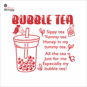 Bubble Tea Sippy Yummy Honey In My Tummy Tea Boba Milktea Wall Decal Decotherapy