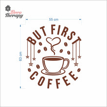 Load image into Gallery viewer, But First Coffee Beans &amp; Hanging Stars Heart Cup Wall Decal