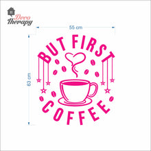 Load image into Gallery viewer, But First Coffee Beans &amp; Hanging Stars Heart Cup Wall Decal