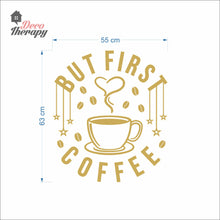 Load image into Gallery viewer, But First Coffee Beans &amp; Hanging Stars Heart Cup Wall Decal