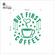 Load image into Gallery viewer, But First Coffee Beans &amp; Hanging Stars Heart Cup Wall Decal
