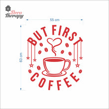 Load image into Gallery viewer, But First Coffee Beans &amp; Hanging Stars Heart Cup Wall Decal
