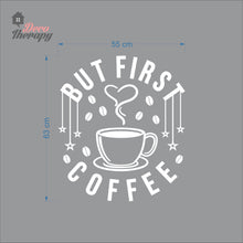Load image into Gallery viewer, But First Coffee Beans &amp; Hanging Stars Heart Cup Wall Decal