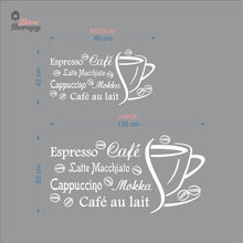Load image into Gallery viewer, Cafe Au Lait Mokka Latte Macchiato Cappuccino Espresso Beans Wall Decal Decotherapy
