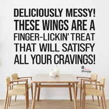 Load image into Gallery viewer, Chicken Wings Deliciously Messy Finger Lickin Treat Wall Decal