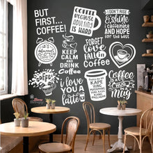 Load image into Gallery viewer, Coffee Cafe Shop Set 11PCS Wall Decal Stickers Home Glass Decor Vinyl Art DIY Dining