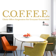 Load image into Gallery viewer, Coffee Christ Offers Forgiveness For Everyone Everywhere Wall Decal Decotherapy