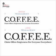 Load image into Gallery viewer, Coffee Christ Offers Forgiveness For Everyone Everywhere Wall Decal Decotherapy