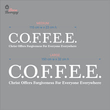 Load image into Gallery viewer, Coffee Christ Offers Forgiveness For Everyone Everywhere Wall Decal Decotherapy