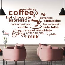 Load image into Gallery viewer, Coffee Hot Chocolate Espresso Arabica Cafe Latte Wall Decal Decotherapy