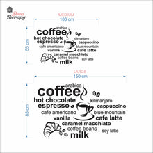 Load image into Gallery viewer, Coffee Hot Chocolate Espresso Arabica Cafe Latte Wall Decal Decotherapy