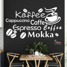 Load image into Gallery viewer, Coffee Kaffee Mokka Cappuccino Wall Decal Decotherapy