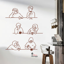 Load image into Gallery viewer, Coffee Tea Group Of People Cafe Dining Wall Decal Decotherapy
