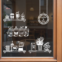 Load image into Gallery viewer, Coffee &amp; Tea Cafe Shop Window Creative Design Wall Decal Decotherapy