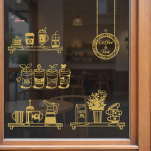 Load image into Gallery viewer, Coffee &amp; Tea Cafe Shop Window Creative Design Wall Decal Decotherapy