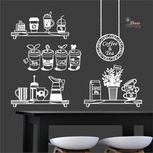 Load image into Gallery viewer, Coffee &amp; Tea Cafe Shop Window Creative Design Wall Decal Decotherapy