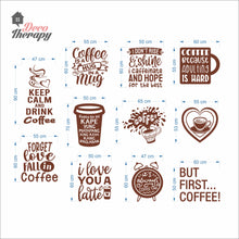 Load image into Gallery viewer, Coffee Cafe Shop Set 11PCS Wall Decal Stickers Home Glass Decor Vinyl Art DIY Dining