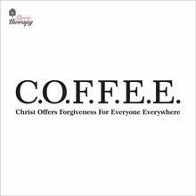 Load image into Gallery viewer, Coffee Christ Offers Forgiveness For Everyone Everywhere Wall Decal Decotherapy