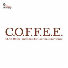Load image into Gallery viewer, Coffee Christ Offers Forgiveness For Everyone Everywhere Wall Decal Decotherapy