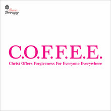 Load image into Gallery viewer, Coffee Christ Offers Forgiveness For Everyone Everywhere Wall Decal Decotherapy