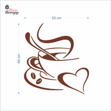 Load image into Gallery viewer, Coffee Heart Cup Sign Cafe Restaurant Wall Decal Decotherapy