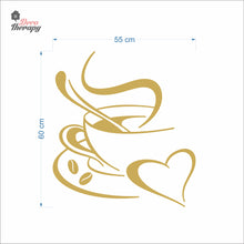 Load image into Gallery viewer, Coffee Heart Cup Sign Cafe Restaurant Wall Decal Decotherapy