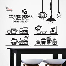 Load image into Gallery viewer, Coffee &amp; Tea Break Cups Beans Hanging Lamps Wall Decal Decotherapy