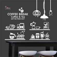 Load image into Gallery viewer, Coffee &amp; Tea Break Cups Beans Hanging Lamps Wall Decal Decotherapy