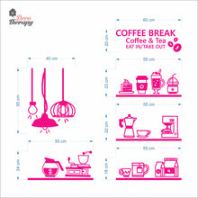 Load image into Gallery viewer, Coffee &amp; Tea Break Cups Beans Hanging Lamps Wall Decal Decotherapy