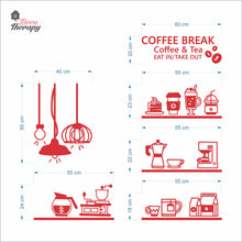 Load image into Gallery viewer, Coffee &amp; Tea Break Cups Beans Hanging Lamps Wall Decal Decotherapy