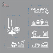 Load image into Gallery viewer, Coffee &amp; Tea Break Cups Beans Hanging Lamps Wall Decal Decotherapy